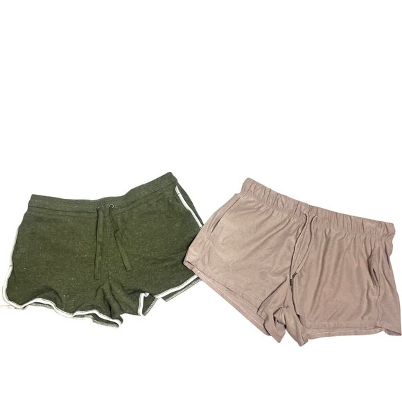 Athletic Works Pants - Athletic Works Lot of 2 Gym Sweat Shorts Green Gray Women's Size Large 12-14